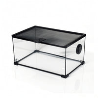 Front-Opening Glass Terrarium Black Habitat Tank Versatile for Desktop, Reptiles