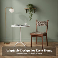 Upholstered Wooden Chair Nordic Design Upholstered Backrest Chair Retro Aesthetic Soft Upholstery for Kitchen, Cafe, Home Office