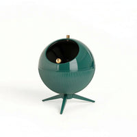 Trash Bin with Legs Tripod Wastebasket Ribbed for Office