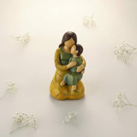 Parent and Child Statue Abstract Design Mother and Child Statue Hand-Painted Look Table Ornament