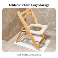 Folding Wooden Potty Chair Foldable Design Mobility Assistance for assistancegivers