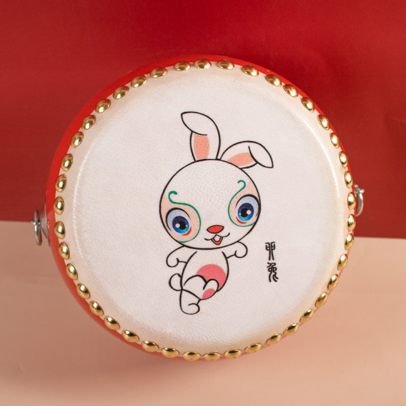 羊皮堂鼓5寸生肖牛皮鼓儿童玩具鼓小鼓6寸腰鼓铜鼓幼儿园打击乐器