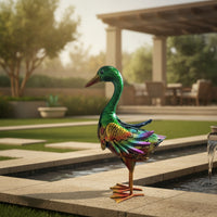 Metal Waterfowl Outdoor Duck Garden Statue Garden Statue for Gardeners, Homeowners, Yard, Patio, Lawn