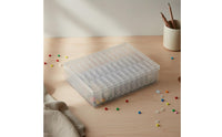 Clear Compartment Storage Case Dust-Resistant 24 Grid Box Secure Latch Organizer for Hobbyists
