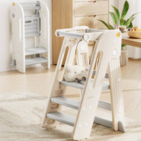 Foldable Learning Stool Stability Pads Children's Learning Stool Easy Assembly Kids Furniture for Washroom