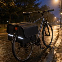 Load-Bearing Boards Double-Sided Pannier Bag Flap Closure Rear Pannier Bag Reflective Strips Cycle Accessory Large Capacity for Cargo Carrying, Cycling
