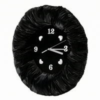 Ruched Fabric Clock 30 Cm Fabric Wall Clock Round Timepiece for Bedroom