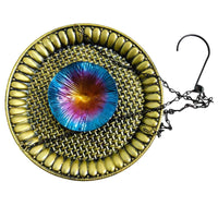 Hanging Bird Feeder Decorative Metal Bird Feeder Woven-Look for Garden, Yard