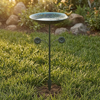 Bird Bath Feeder Spray-Painted Yard Ornament Freestanding for Lawn