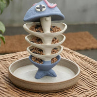 Fishbone Bird Feeder Lightweight Tiered Bird Feeder Weather-Resistant