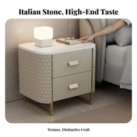Nightstand with Hidden Compartment 3-Color light-emitting diode Subtle Luxury Bedside Cabinet