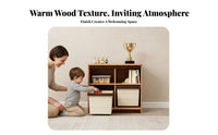 Multi-Bin Shelf Large Capacity Multi-Bin Cabinet child-safe fromsign sturdy Frame for Playroom, Nursery