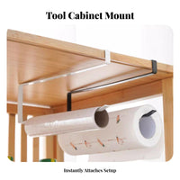 Under-Cabinet Paper Towel Rack Hanging Design Kitchen Roll Dispenser for Renters