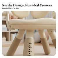 Rounded Corners Peanut Shaped Kids Table Finish Height Adjustable Toddler Desk Sturdy Design Height Adjustable Kids Furniture Set Multi-Functional for Toddlers, Preschoolers, Parents, Reading Corner, Kindergarten, Nursery, Study Area