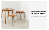 Woven Top Stacking Stool Stackable Backless Chair Non-Slip Feet for Homeowners