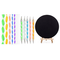 Mandala Art Tool Kit 15-Piece with Round Board and Mini Easel