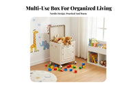 Rolling Toy container particleresistant Lid Wheeled foldable Toy Chest for Children, Kids