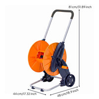 Garden Hose Reel Cart Snarl Water Hose Trolley Even Rewind for Irrigation, Outdoor