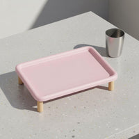 Elevated Pet Tray Shallow Recessed Surface Raised Pet Feeder Polished