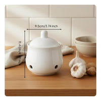 Ceramic Garlic Keeper Breathable Design Ventilated Garlic Keeper Easy to Clean Kitchen Accessory for Countertop