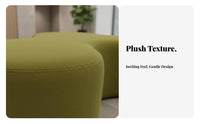 Curvy Configurable Sofa Rounded Outline Reconfigurable Loveseat and Ottoman Geometric Shape High-Resilience Foam for Homeowners