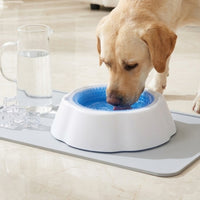 Round Pet Cooling Bowl Flared Base Cooling Pet Bowl Raised Rim for Feeding