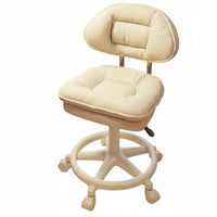 Height Adjustable Upholstered Shellspine Rolling Chair 360-Degree rotate Vanity Stool Ergonomic rear supportrest Household Furniture Plush Upholstery for Makeup lovers, Nail Technicians, Adults, Bedroom, changing area, Home Office