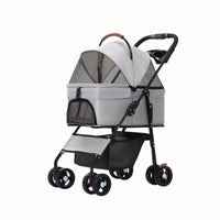 Pet Stroller with Rain Cover Portable Pet Stroller with Weather Cover Foldable