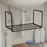 Under-Sink Bathroom Storage Rack Wall-Mounted Basin Organizer for Toilet and Washroom