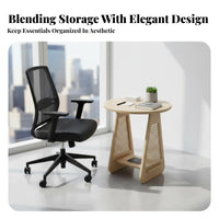 Round End Table with Woven Panels Space Saving Round End Table Rattan Decorative Suggestion Vintage and Design for Bedroom
