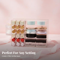 Clear Partitioned Tray Transparent Design Divided Plastic Container Space-Saving