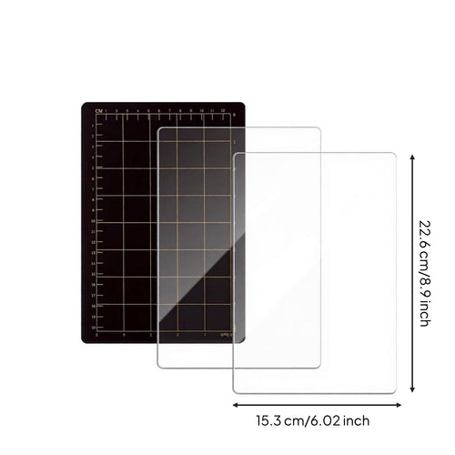 3 Pieces Die Mat with Guide Lines Transparent Magnetic Mat for Crafters