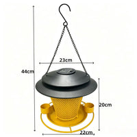 Solar Powered Iron Bird Feeder with Light