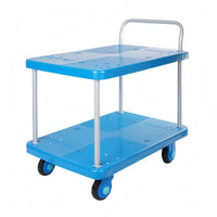 Two-Tier Hand Cart Reinforced Transport Gear Smooth Rolling Wheels