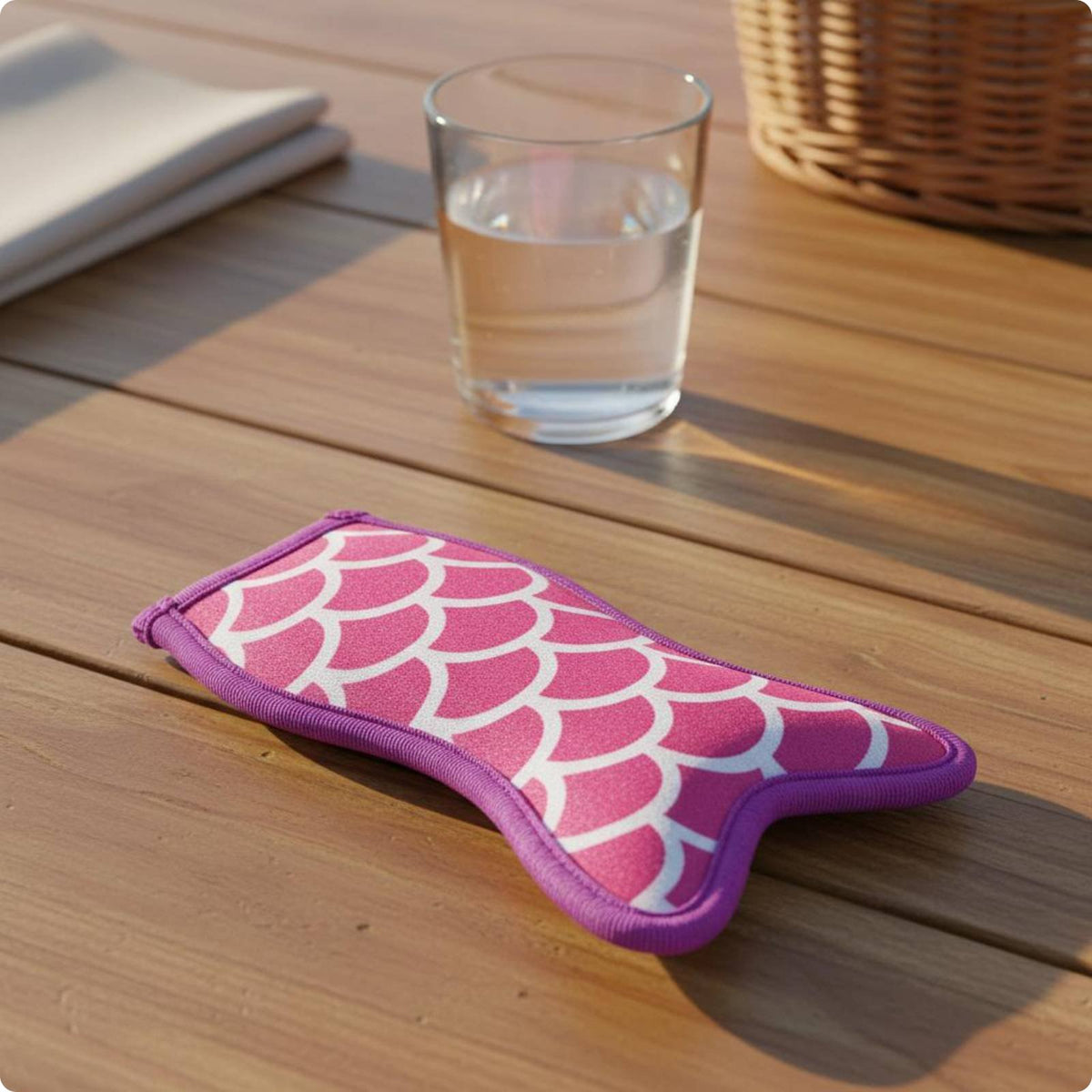 Mermaid Tail Chilled Treat Holder Reusable Neoprene Ice Treat Sleeve Washable