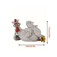Resin Chicken Figurine Painted Decorative Chicken Statue Handmade for Tabletop