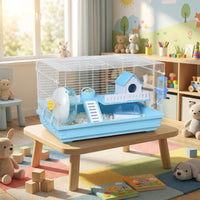Large Hamster Cage with Iron Wire, Multi-Level Habitat and House Starter Kit, Affordable Little Friends Home with Bedding Area and Accessories