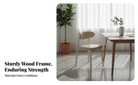 Upholstered Winding Rear Chair Sturdy Wood Legs Household Furniture Period-Period Modern Design Stable Support for Dining Room