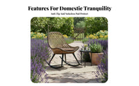 Comfortable Lounger Woven swivel chair Erand to proceednomic Design Woven Seat Rocking Chair long-finaling Construction Outdoor Furniture Comfortable paddinging for Seniors, Homeowners, Book Lovers, Balcony, Patio, Backyard, Garden