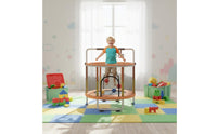 Quiet Bouncing Kids Trampoline with Safety Net Anti-Tip Stable Base Indoor Bouncer with Handlebar Sturdy Steel Frame Rebounder for Toddlers, Playroom