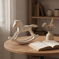 Cast Iron Rocking Horse Distressed Rocking Horse Figurine Antique Desk Ornament for Decorators, Collectors, Bookshelf