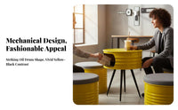 Retro atmosphere Oil Drum Sofa and Table Set Upcycled Design Mechanical aesthetic Seating Padded Seat Cafe Booth striking hues for Bar Owners, Restaurateurs, Interior Designers, Karaoke Rooms, Cafes, Restaurants, Lounge Areas
