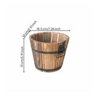 Carbonized Wood Planter Versatile Decor Succulent Plant Pot for Patio, Gardeners