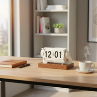 Mechanical Table Clock Minimalist Aesthetic Home Decor for Office, Bedroom