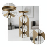 Candle Stand Tray Openwork Candle Holder Stand Lustrous Candelabra with Tray for Coffee Table