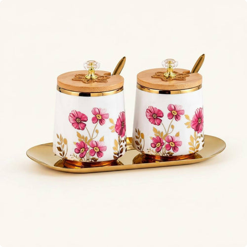 Seasoning Container Set with Lids and Spoons Seasoning Cellar Set Easy to Clean Kitchen Storage for Hot Beverage Corner