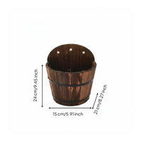 Hanging Wooden Barrel Planter Decorative Half Barrel Wall Planter for Gardeners