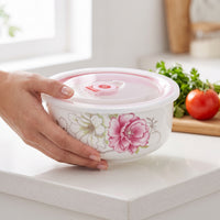 Ceramic Food Storage Bowl with Lid for Refrigerator and Microwave, 5/6 Inch