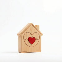 Wooden House Natural Wood House Cutouts Rustic for Windowsill
