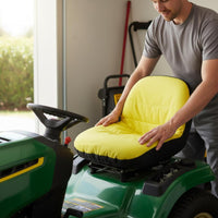 Lawn Mower Seat Cover Elastic Hem Tractor Seat Cover Vehicle Accessory Sturdy Duty Storage Pockets for Landscapers, Farm